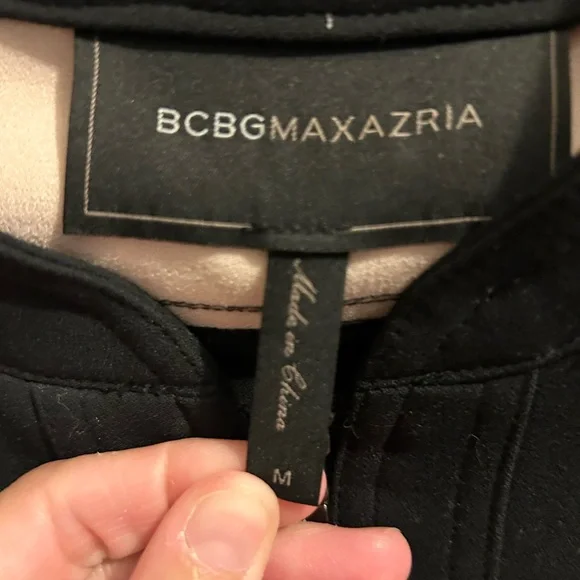 NWY BCBG MAXAZRIA Hugo cropped moto jacket color blocked pink black medium - Picture 2 of 6